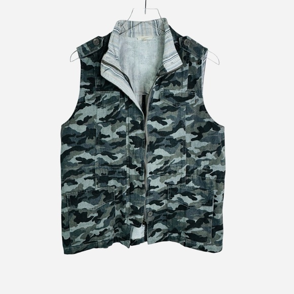 Mystree Camo Army Vest 100% Cotton Trendy Stylish Streetwear Women's Size Large - Picture 1 of 14